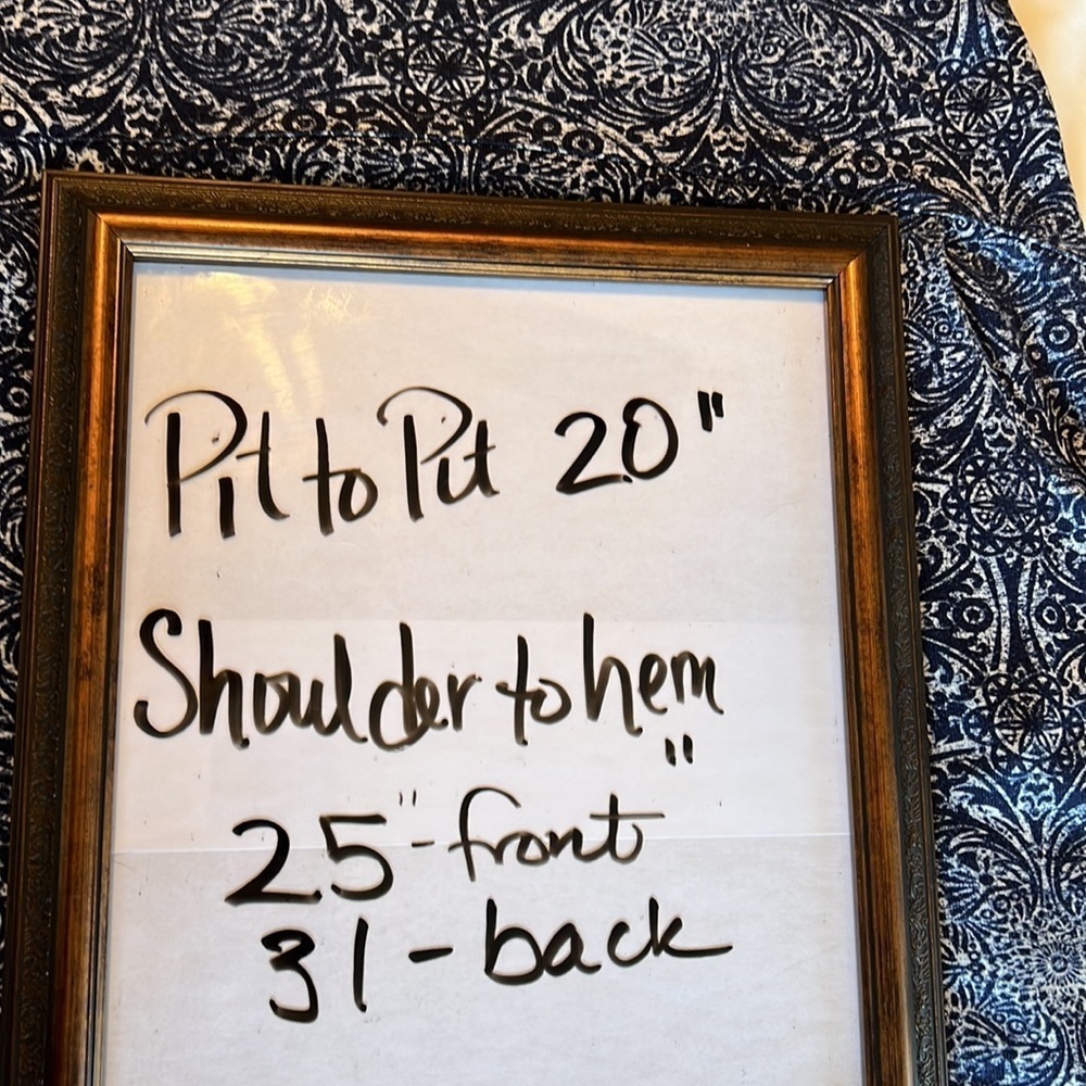 CHICOS DRESS SZ 1, SOFT FABRIC SIDE POCKETS HI LO HEM NAVY WHITE LAGENLOOK BOHO - Picture 7 of 8